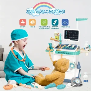 Children's Doctor Set - 26 Pretend Medical Station Toy Set With Play Stethoscope And Medical Equipment - Doctor Role Play Gift,