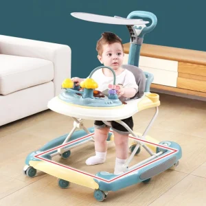 Baby Multi-Functional Comfortable Walker With Awning Anti-Rollover