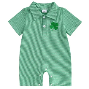 Infant Boy St Patrick s Day Short Sleeve Lapel Collar